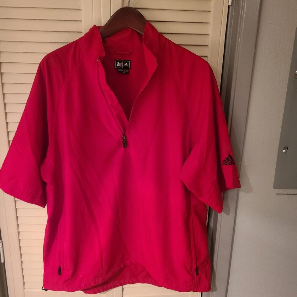 Adidas ClimaProof Short Sleeve Golf Windbreaker Pullover Rain Jacket Large